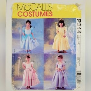 McCalls 3757 Princess Costume with Wand and Tiara Pattern - Girls Size 3 - 8